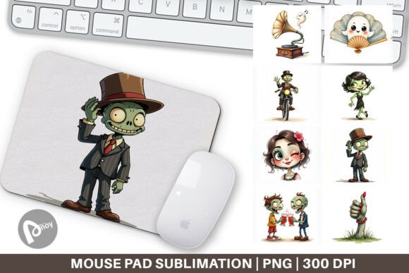 Art Deco Zombie Mouse Pad: A Stylish Addition to Your Workspace