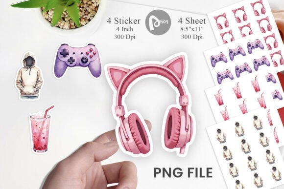 Cozy Gamer Girl Sticker Pack: A Stylish Addition to Your Creative Projects