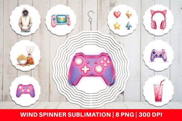 Cozy Gamer Girl Wind Spinner
