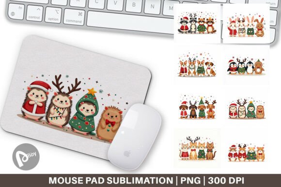 Cute Christmas Animal Critter Mouse Pad: A Festive Addition to Your Workspace