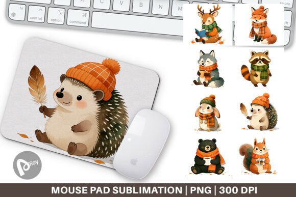 Enhance Your Workspace with a Forest Animal Mouse Pad PNG