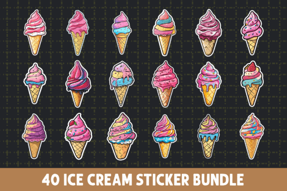 Explore the Versatility of Ice Cream Sticker Bundle PNG for Creative Projects