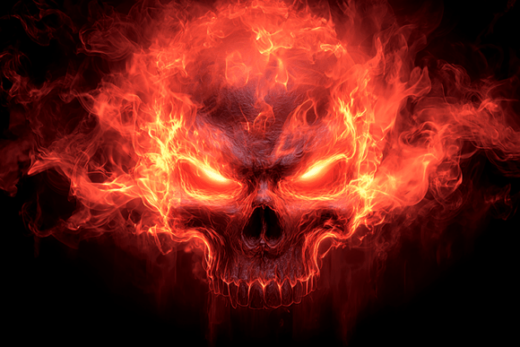 Fiery Flaming Skull Digital Art: A Bold Statement for Modern Creativity