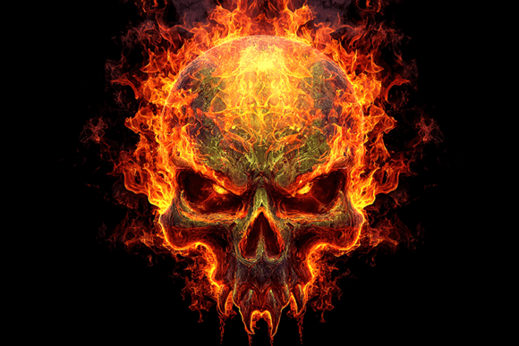 Flaming Skull Fire Artwork Design: A Bold Statement for Dark Creativity