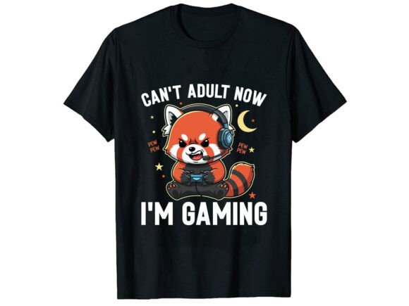 Funny Red Panda Gamer T-Shirt Design