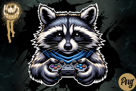 Gamer Raccoon Design for Your Projects