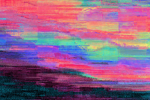 Glitch Abstract Digital Art Background: A Fusion of Cyberpunk and Creativity