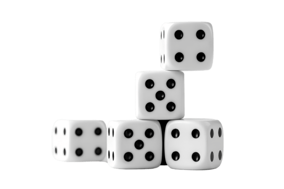 Group of White Dice Stacked PNG: A Visual Tool for Gamers and Designers