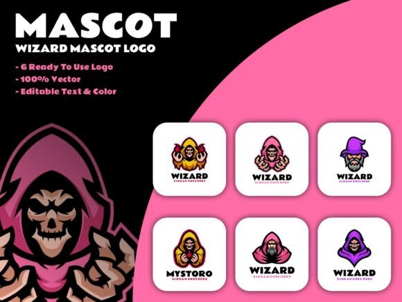 Mascot Wizard Bundle Logo Design