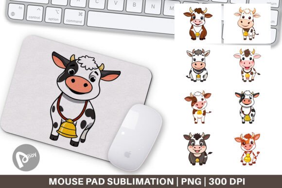 Mouse Pad Cow with Bell: A Unique Addition to Your Work or Gaming Space