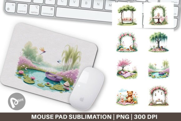 Mouse Pad Dreamy Garden Picnic