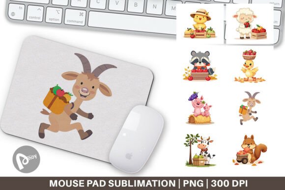 Mouse Pad Fruit Harvest Babies