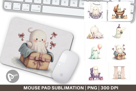 Mouse Pad Ghost Baby Shower