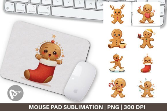 Mouse Pad Gingerbread Christmas Joy