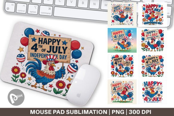 Mouse Pad Happy 4th of July Rooster