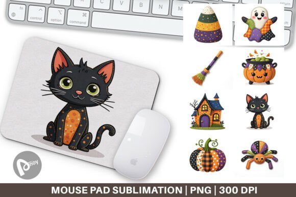 Mouse Pad Patchwork Halloween Cuties: A Unique Touch for Your Workspace