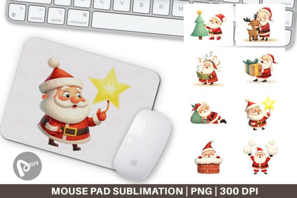 Mouse Pad Playful Christmas Santa