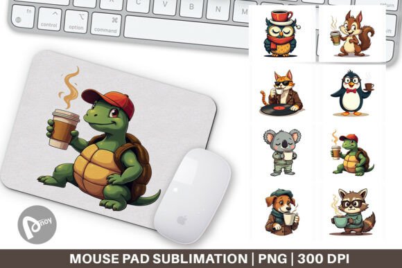 Mouse Pad Retro Coffee Critters: A Stylish Addition to Your Workspace