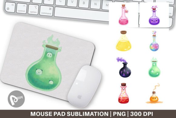 Mouse Pad Spooky Potion Cuties and Sublimation Mouse Pad: A Stylish Addition to Your Workspace