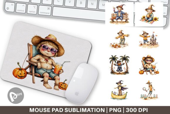Mouse Pad Sunny Scarecrow Fun