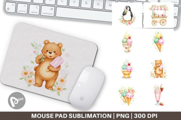 Mouse Pad Vintage Ice Cream Summer: A Stylish Addition to Your Workspace