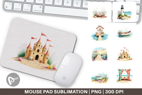 Mouse Pad Whimsical Coastal Escape: A Creative Addition to Your Workspace