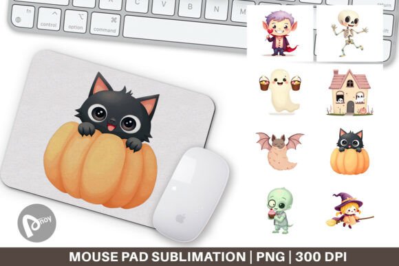 Pastel Spook Parade Mouse Pad: A Unique Touch for Your Workspace