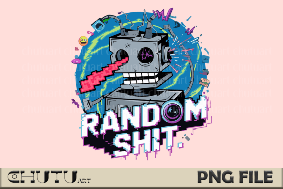 Random Sh t PNG - Glitch Robot Design: A Digital Statement of Chaos and Creativity