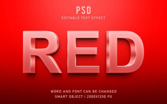 Red Bold Text Effect – Editable PSD for Dynamic Design Projects
