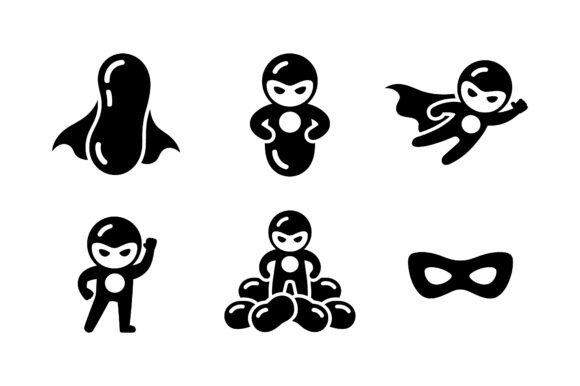 Superhero Comic Icon Set EPS