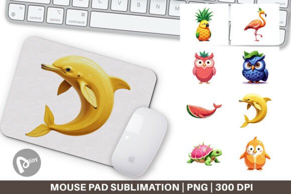 Surreal Fruit Animals Mouse Pad